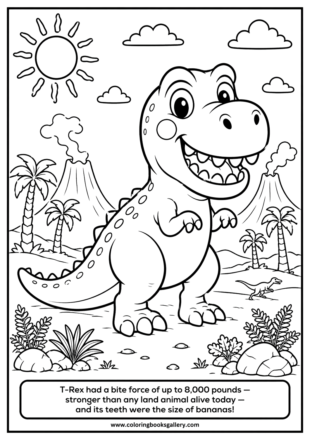 Awesome Tyrannosaurus Rex Coloring Sheet – A Fun Activity for All Ages – free coloring page for kids