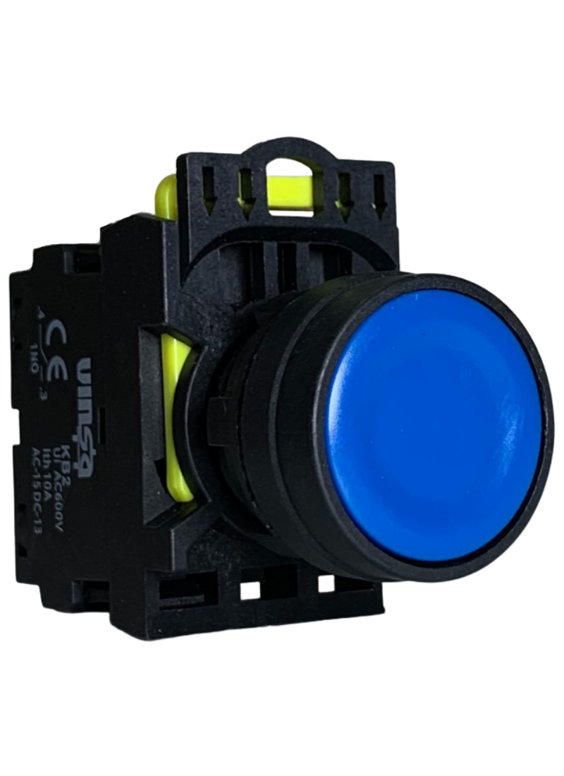 Push Button Momentary Blue 1N/O