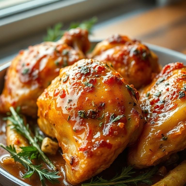 Juicy Oven-Roasted Chicken Thighs Crispy Skin – Easy Weeknight Dinner