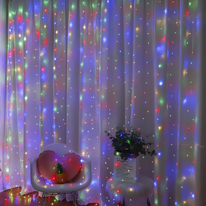 LED curtain light string with copper wire, USB