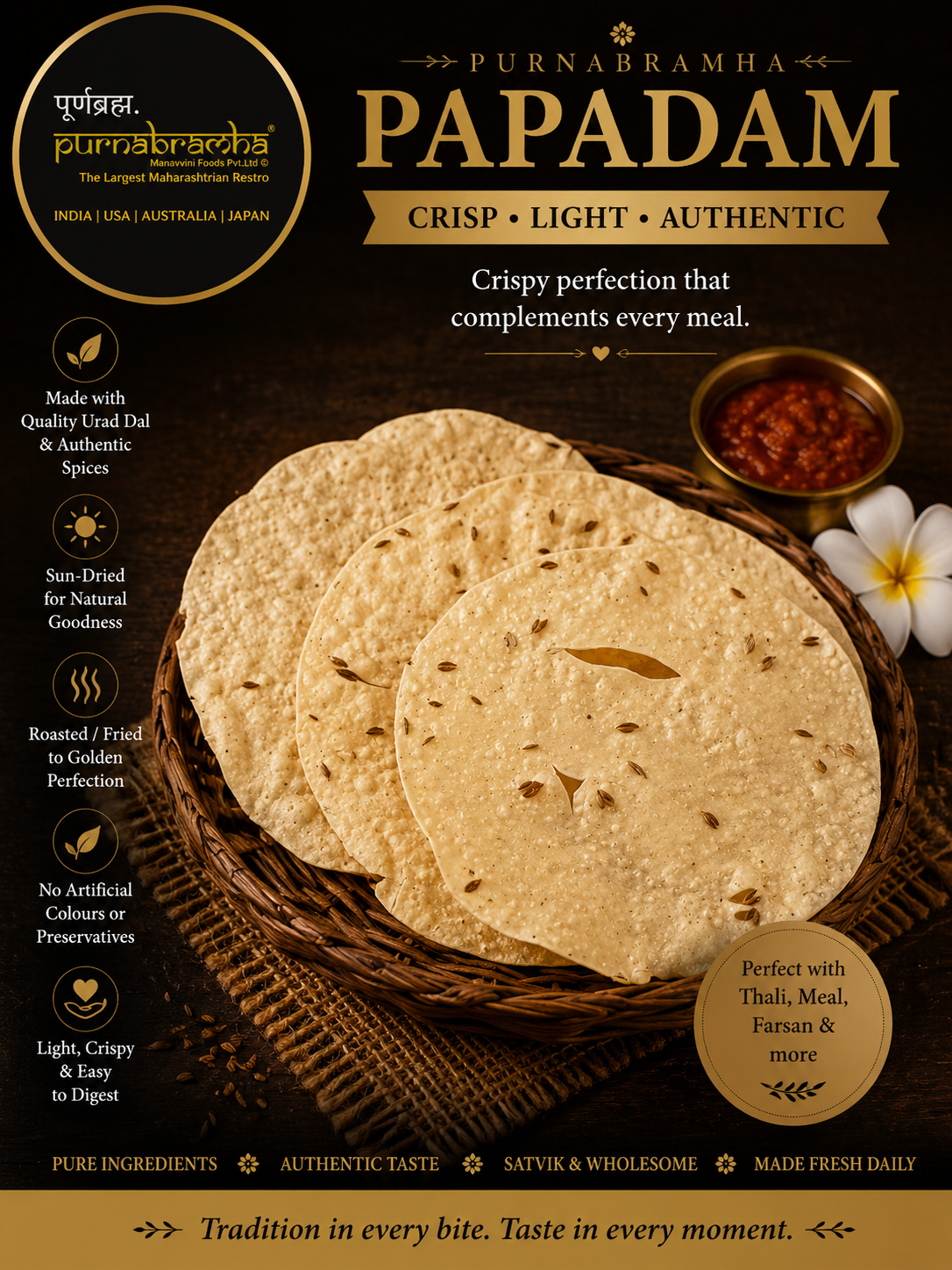 Papad (2 pc) - Maharashtrian dish at Purnabramha
