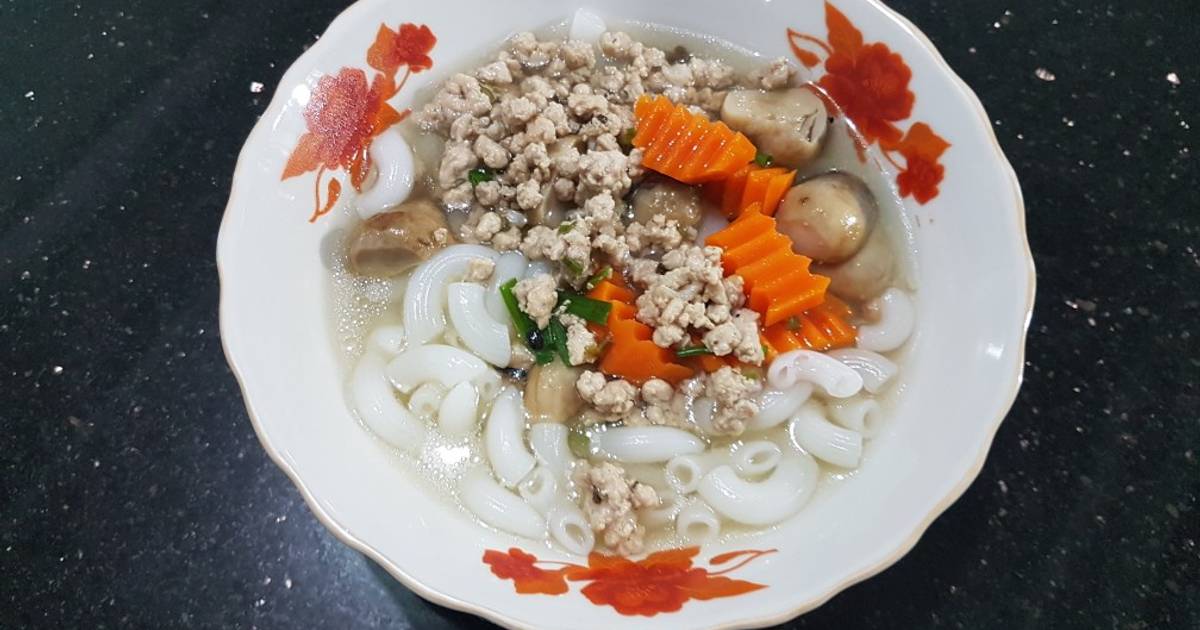 Sp.0459 - Nui Gạo Thịt Bằm Nấu Nấm Rơm