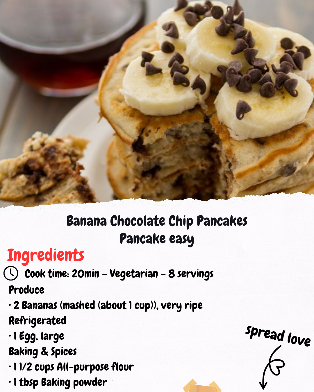 Banana Chocolate Chip Pancakes Pancake easy