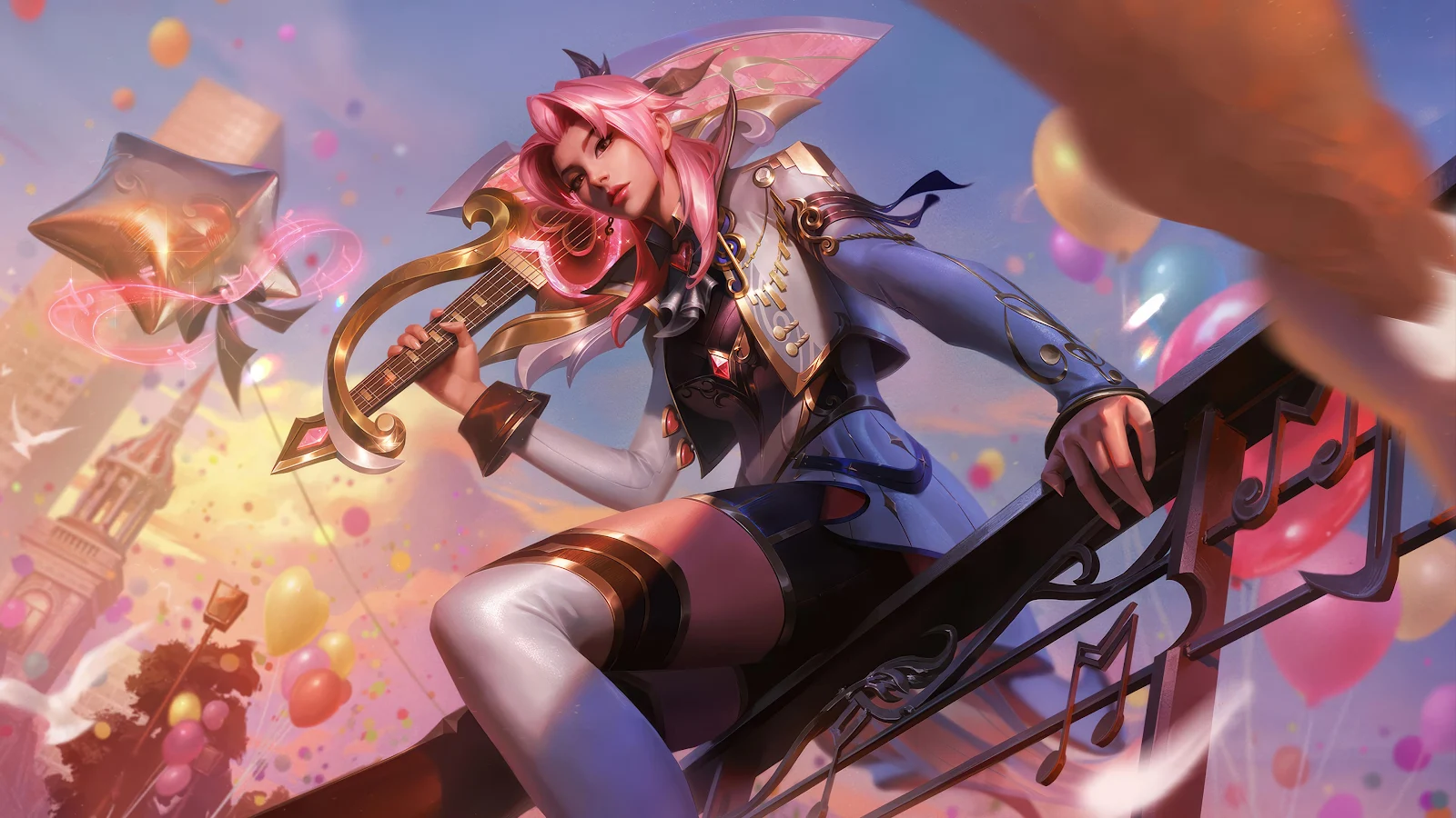 Battle Dove Seraphine Celebration - Digital Illustration 4K Wallpaper (3840x2160)