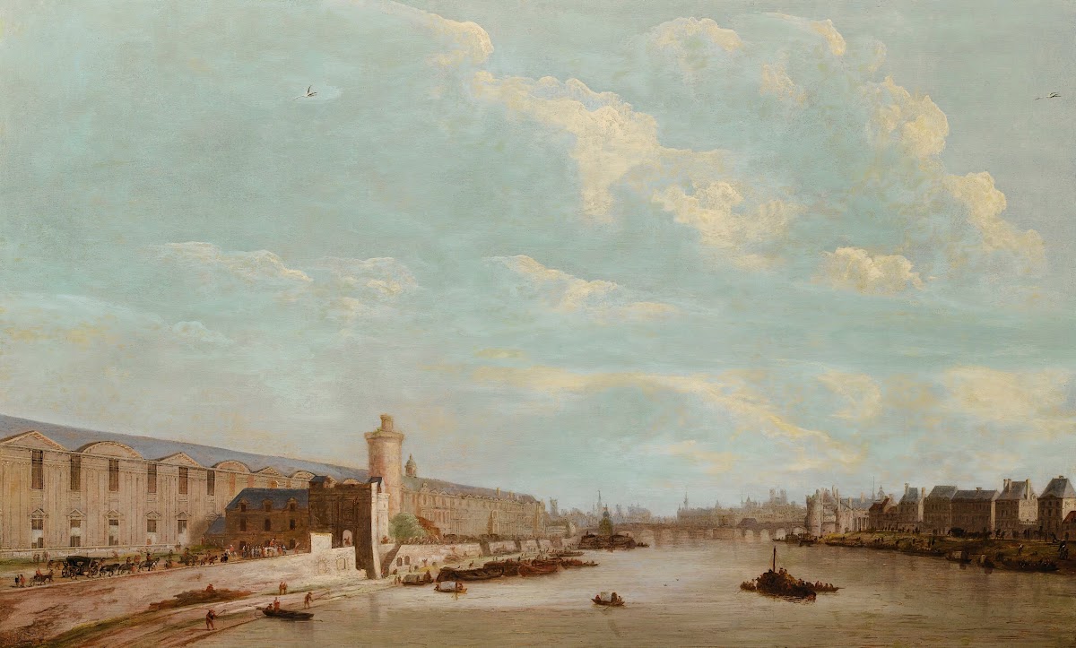 View of Parisfrom thePont royalwith the Grande galerie du Louvre the Pont Neuf a