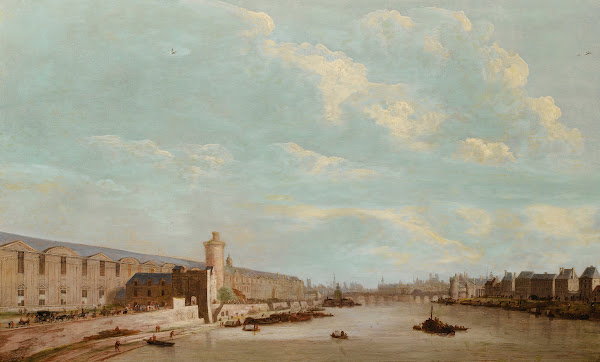 View of Parisfrom thePont royalwith the Grande galerie du Louvre the Pont Neuf a