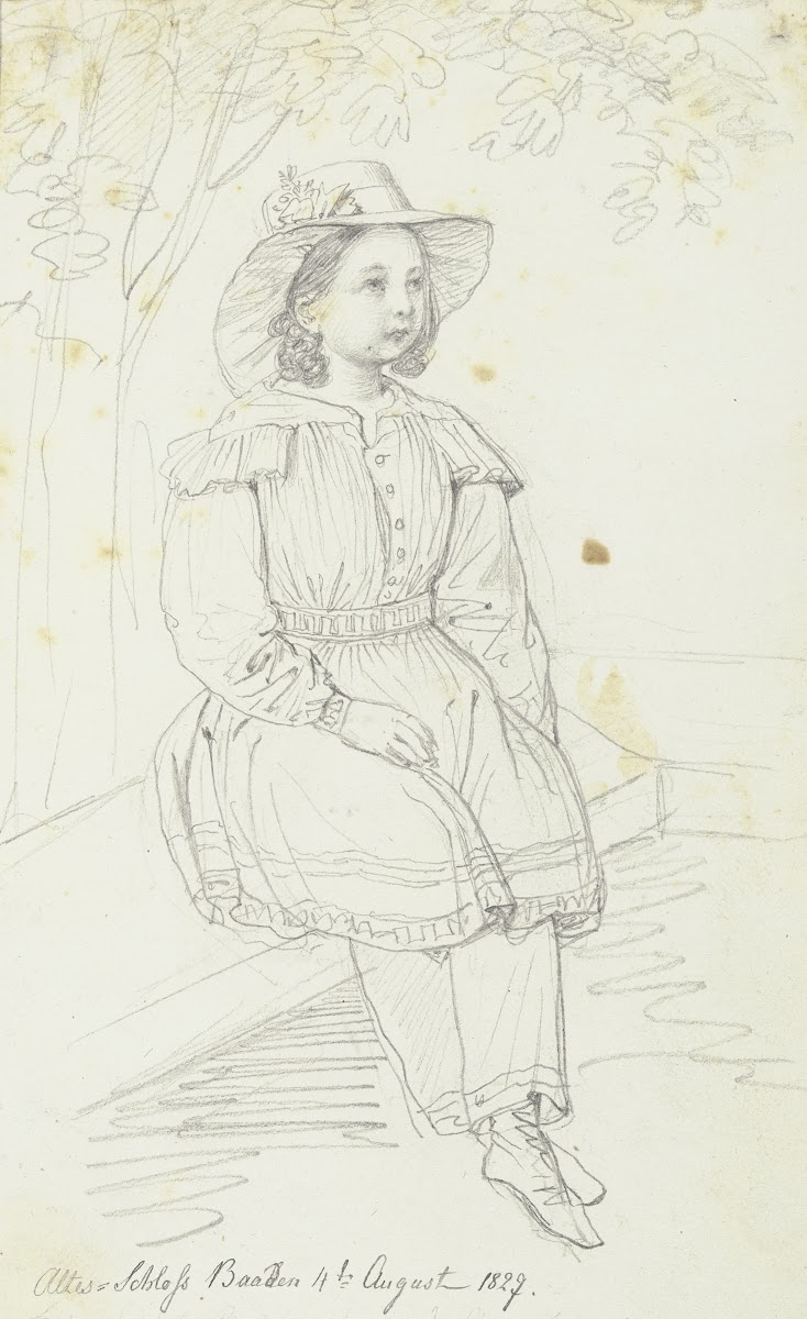 Sitting girl 1827