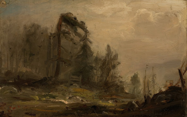 Skogparti i tåke 1869