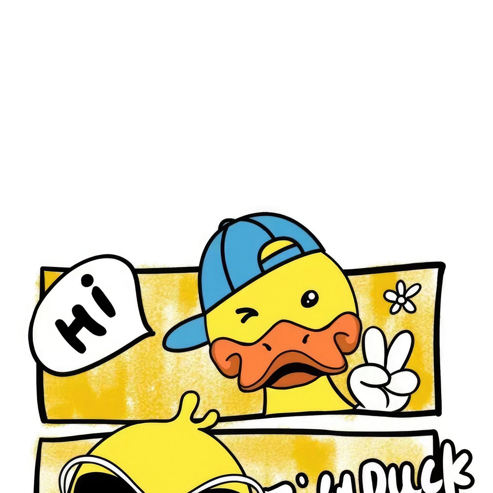 Download Cute Tidy Duck Cartoon Art 2K iPhone