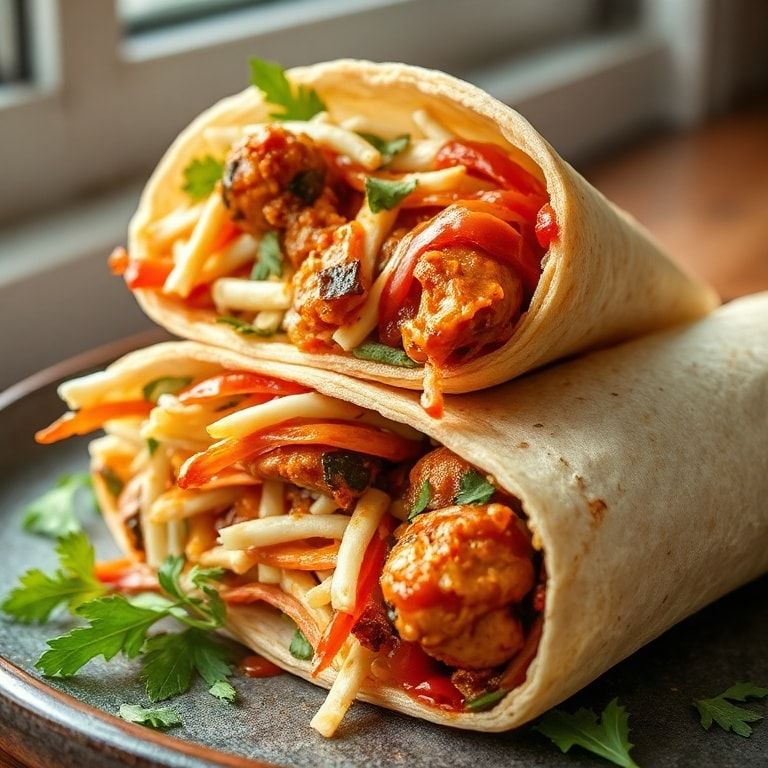 Smoky BBQ Chicken & Crunchy Coleslaw Wraps: A Flavorful Twist – Easy Weeknight Meal finished