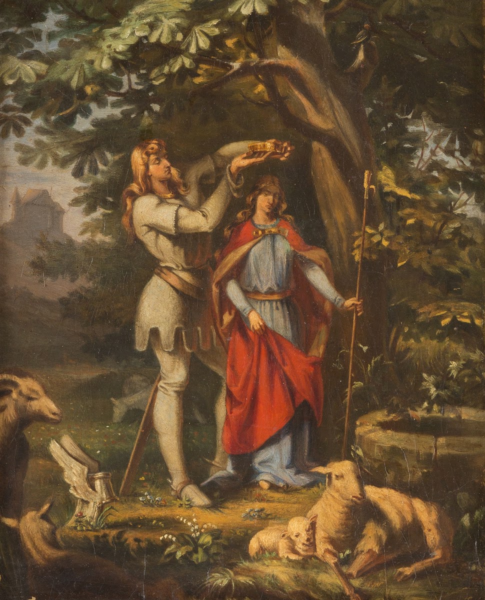 Crowning of a knight couple 1860