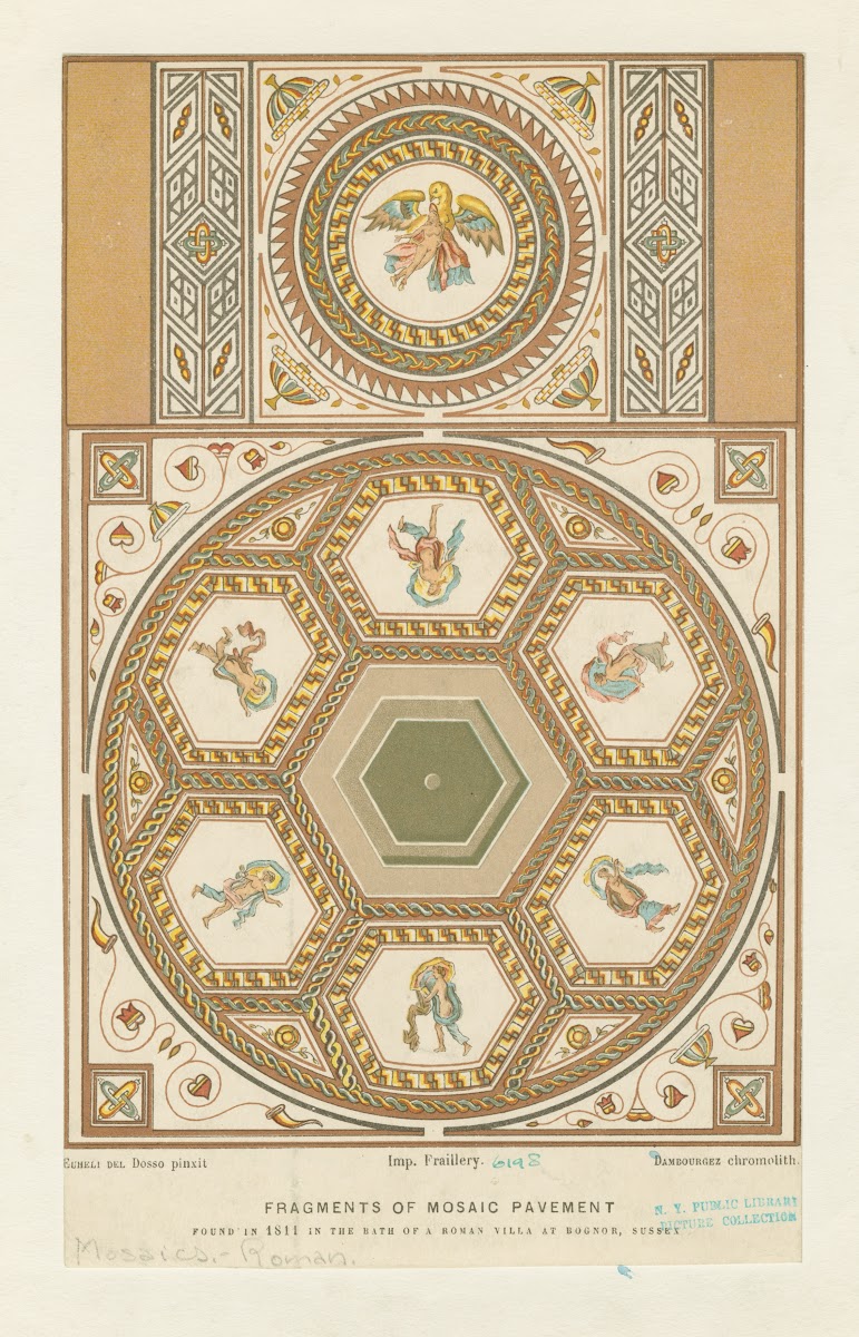 Fragments Of Mosaic Pavement Found In 1811 In The Bath Of A Roman Villa At Bogno
