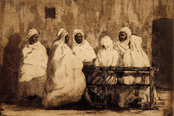 Arabs In Front Of A Café In Biskra 1904