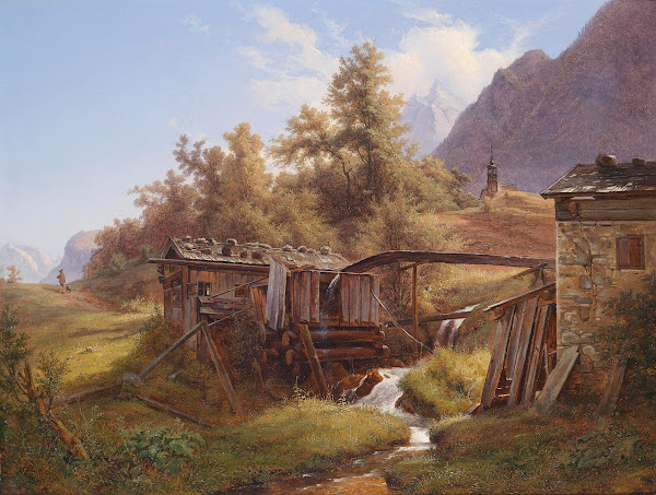 Alte Mühle im Thale bei Berchtesgaden 1840