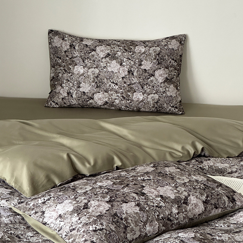 Brushed cotton bedding set, printed, luxury style
