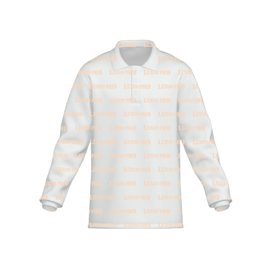 AOP Regular fit long sleeve button polo with cuffs