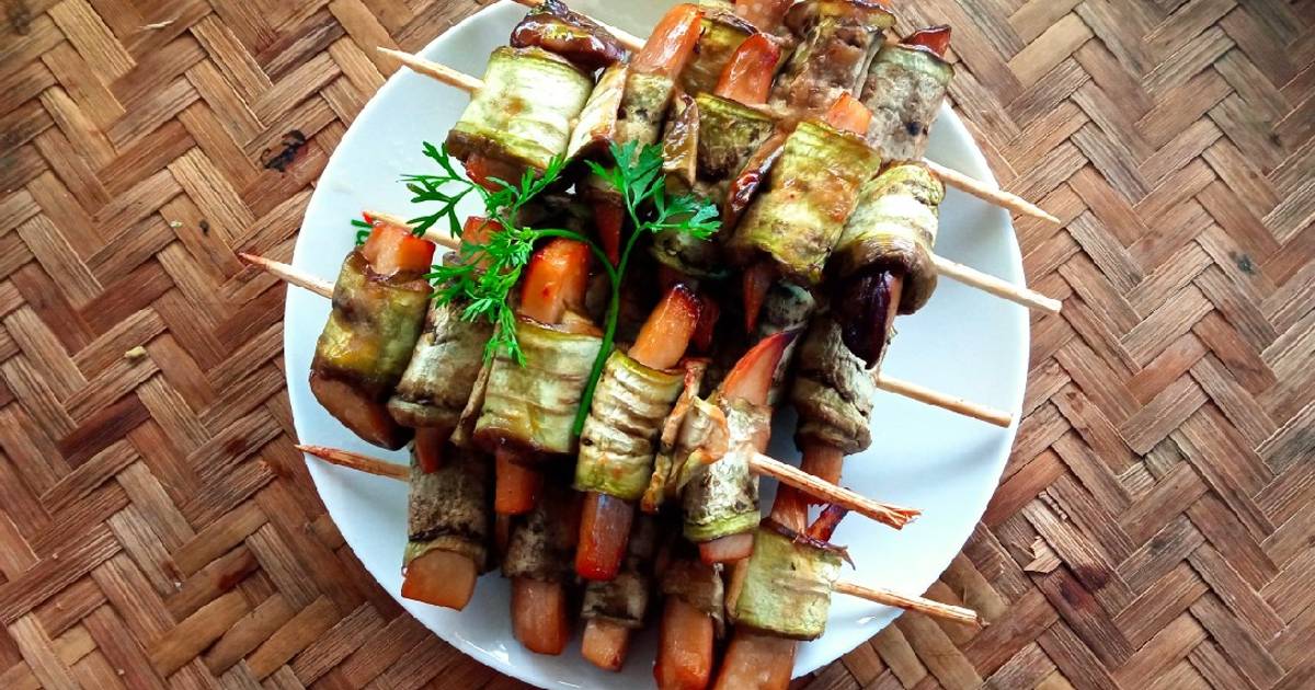 Cà tím cuộn nấm nướng