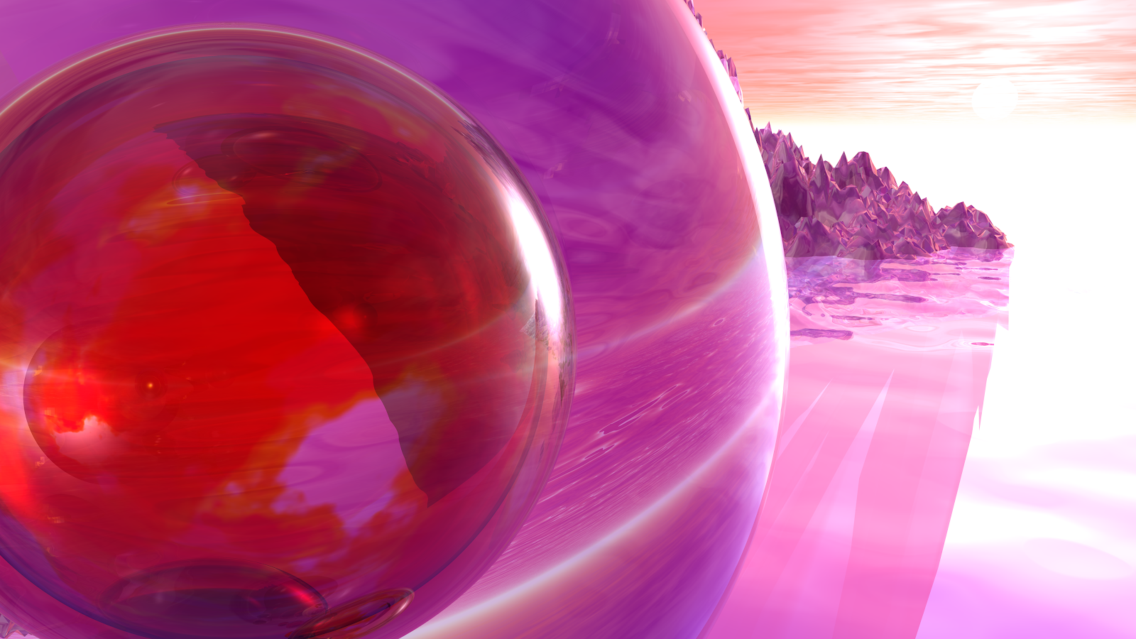 Abstract Purple Glass World - 3D Render 4K Wallpaper (3840x2160)