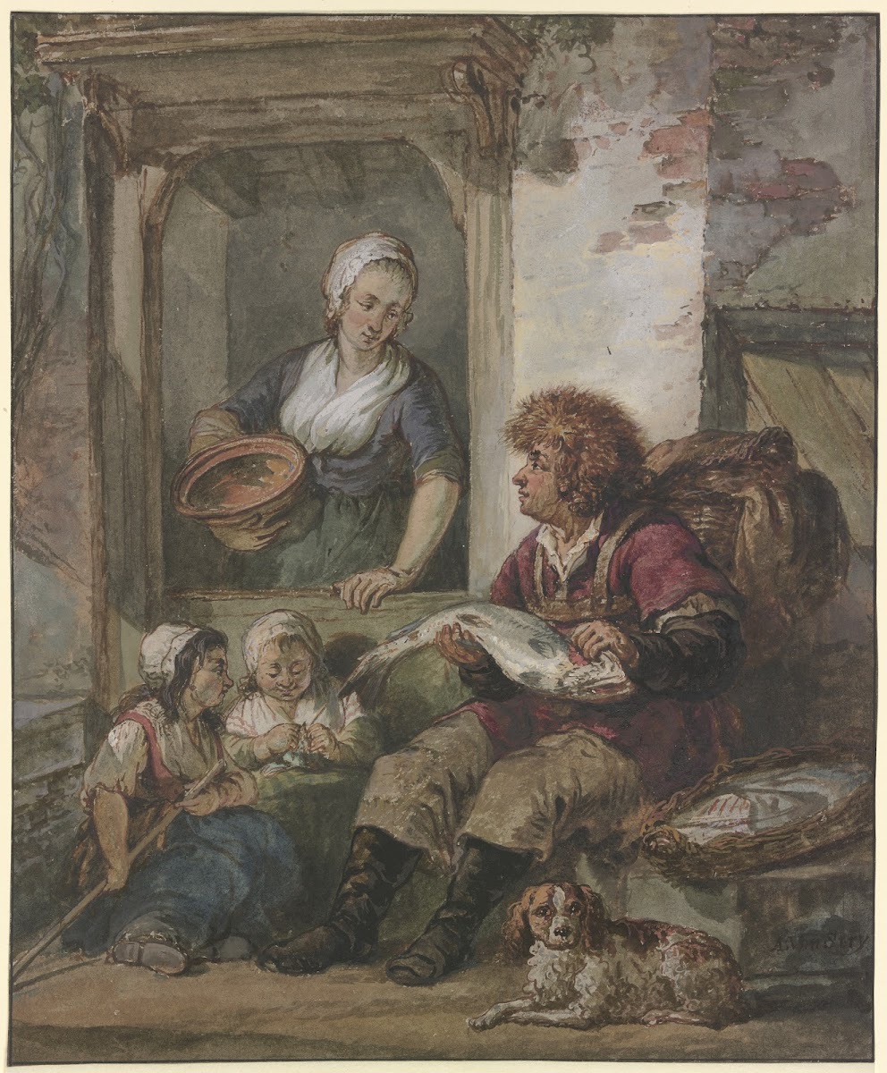 Fishmonger and Maid at a Door 1789  1799