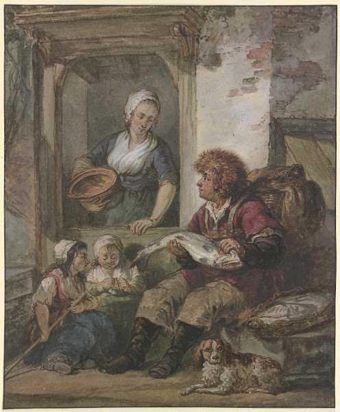 Fishmonger and Maid at a Door 1789  1799