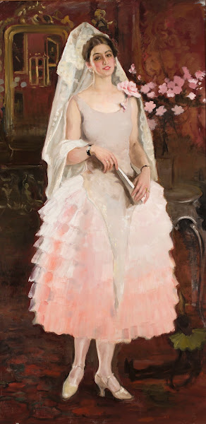 Portrait of a lady in pink dress  Spanish woman 1927 1928