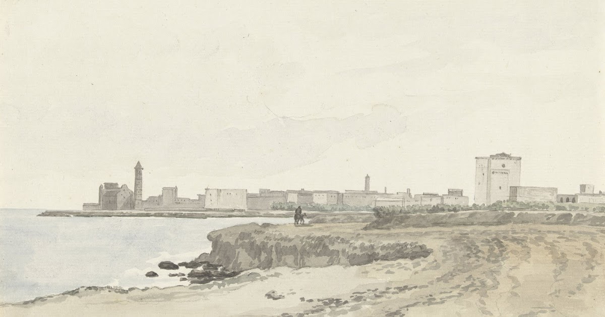 Gezicht op Trani gelegen aan de kust 1778