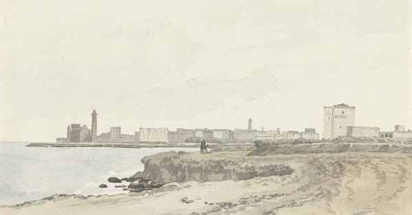 Gezicht op Trani gelegen aan de kust 1778