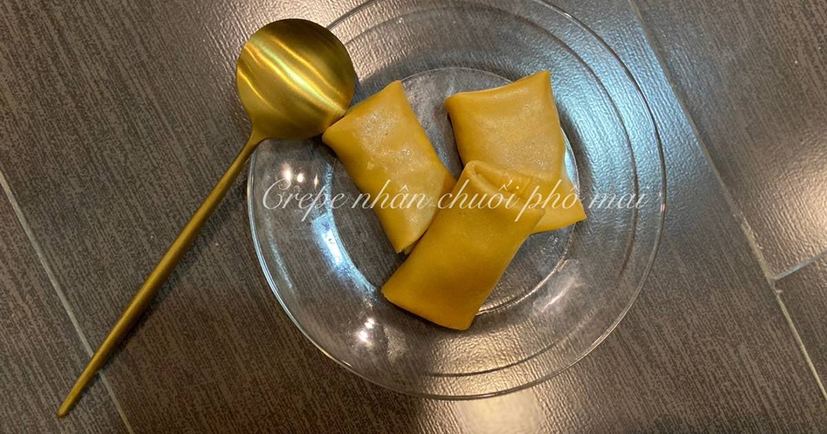 Bánh crepe nhân chuối phô mai - ăn dặm