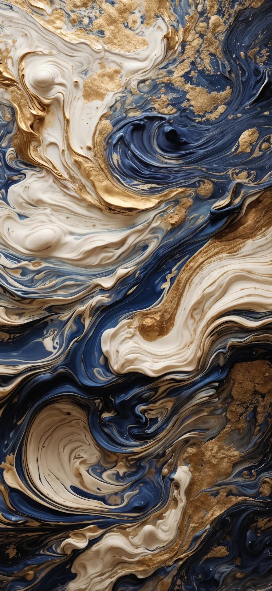 Luxury Abstract Swirls of Gold and Navy Blue - Free 4K mobile Wallpaper
