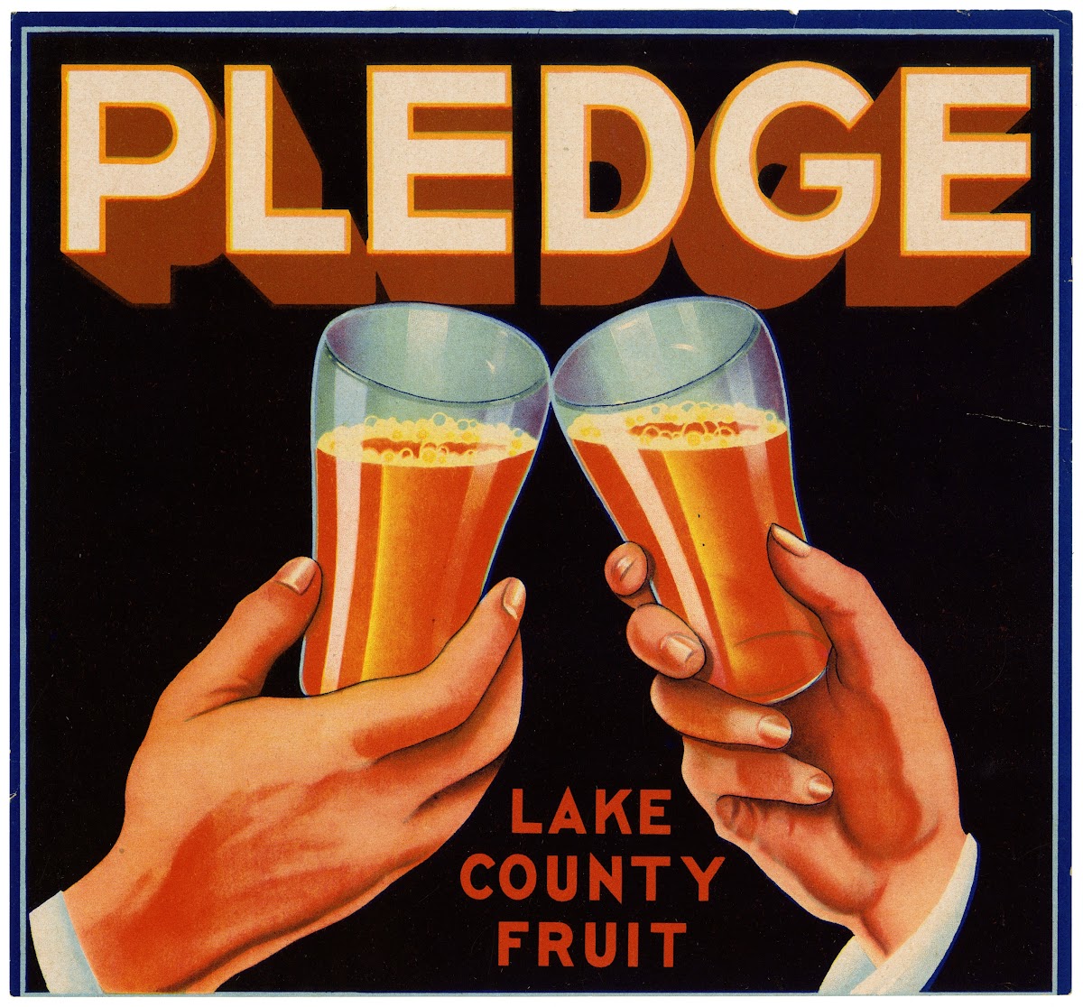 Pledge Fruit Label 1930s
