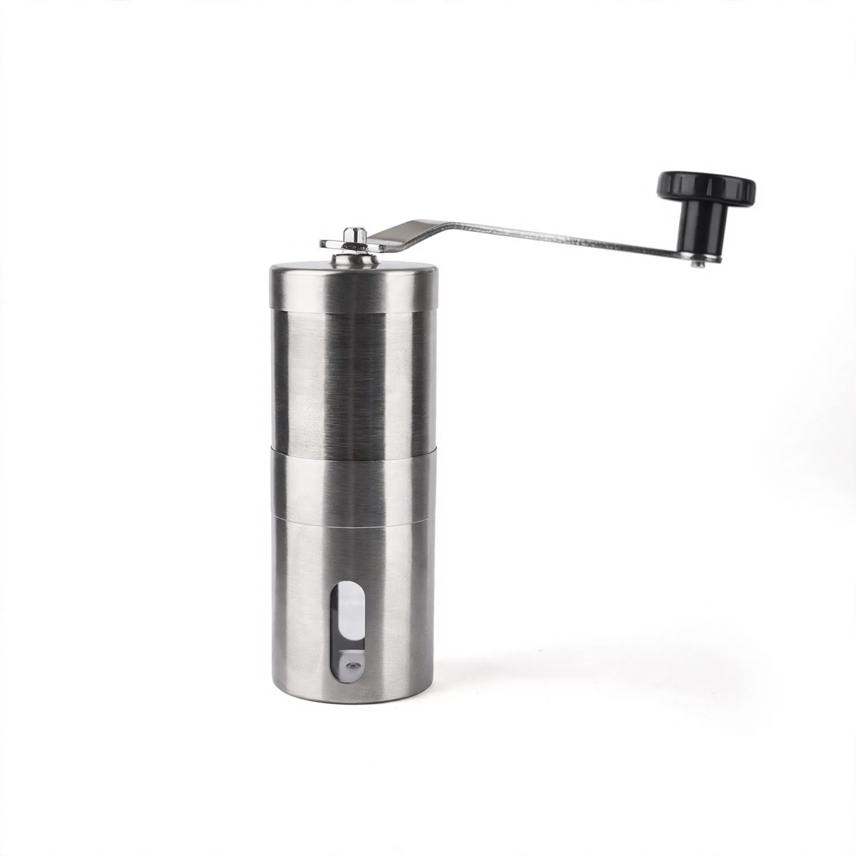 Hand-crank coffee grinder with ceramic or steel grinding mechanism