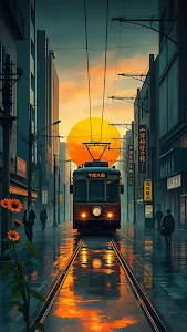 Minimalist Mountain Range at Sunrise