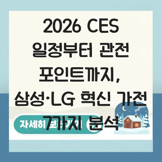 CES 2026 주요 일정 및 삼성·LG 혁신 가전 관전 포인트 총정리 대표 이미지