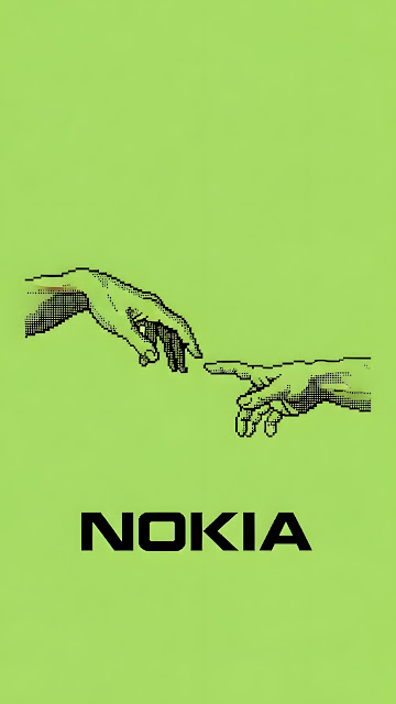 Pixel Art Creation of Adam Hands on Neon Green - Free mobile Wallpaper