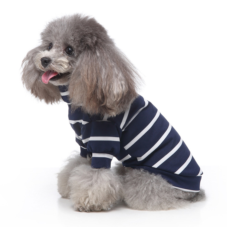 High-Collared Sweatshirt for Dogs, Stripes, Polyester-Cotton