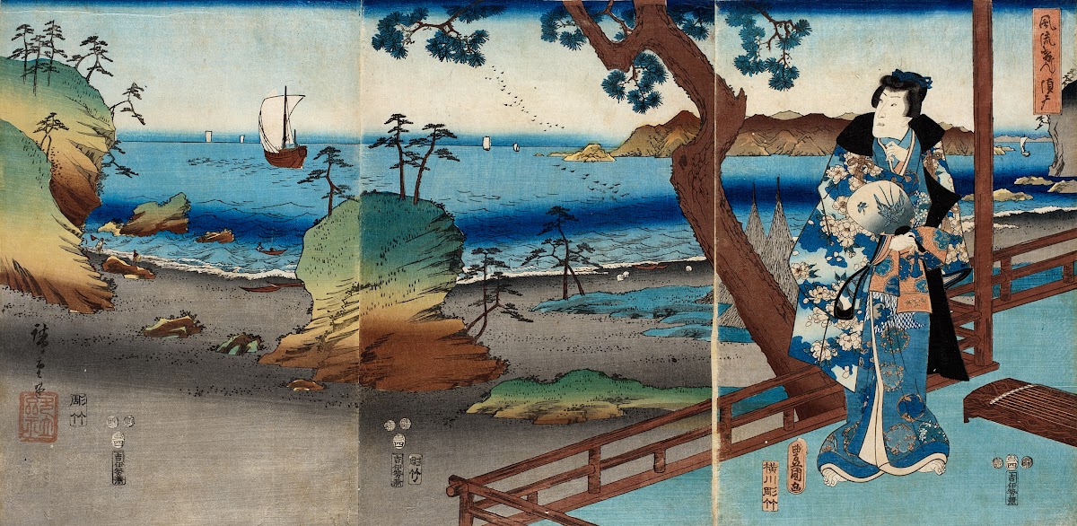 Fashionable Genji at Suma 1853