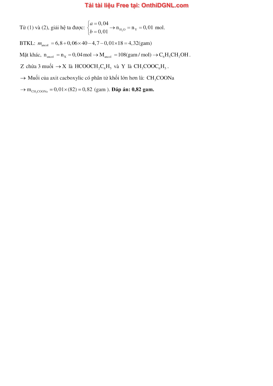 260 bài tập môn Hóa học - Ôn thi ĐGNL ĐHQG Hà Nội Phần 25