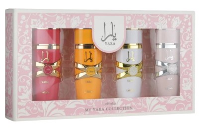 ESTUCHE MINIS LATTAFA MUJER 4PZS 25ML YARA + CANDY + MOI + TOUS