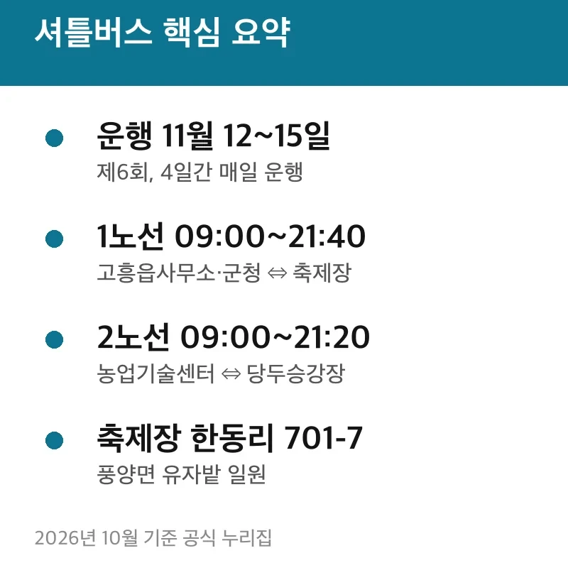셔틀버스 핵심 요약