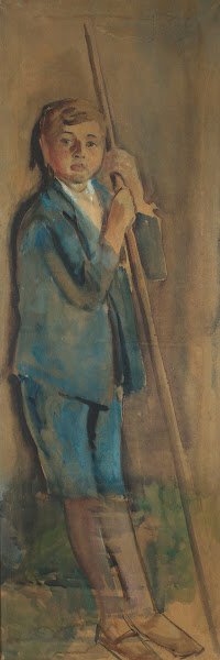 Portrait of a boy in a blue outfit 1911