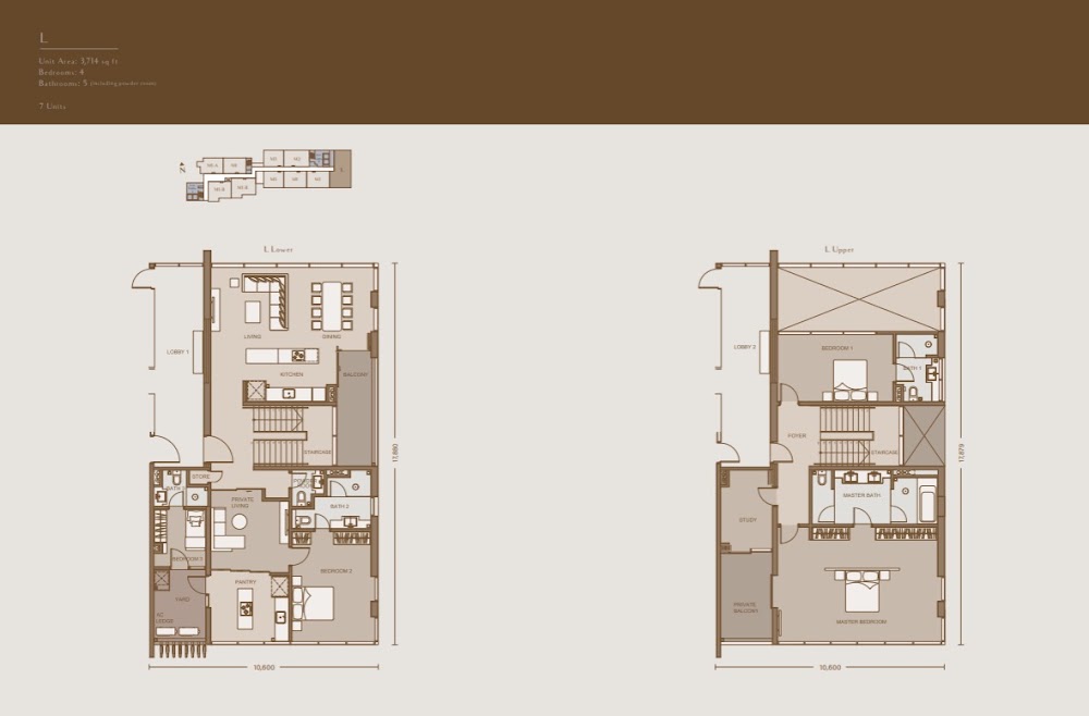 111 Menerung Type L floor plan — 1453 sq ft, 4 bedrooms
