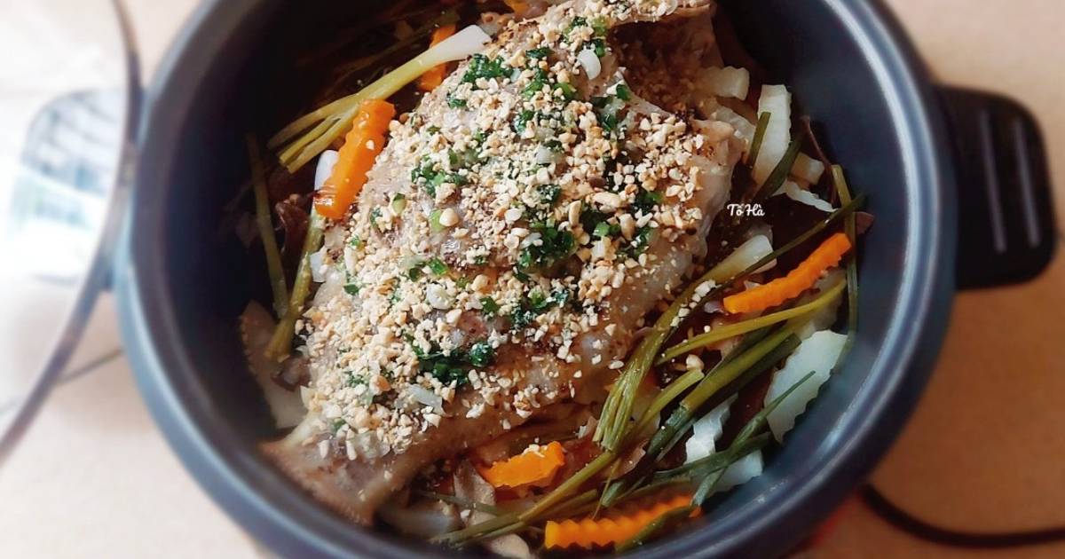 CÁ diêu hồng hấp với củ sắn
