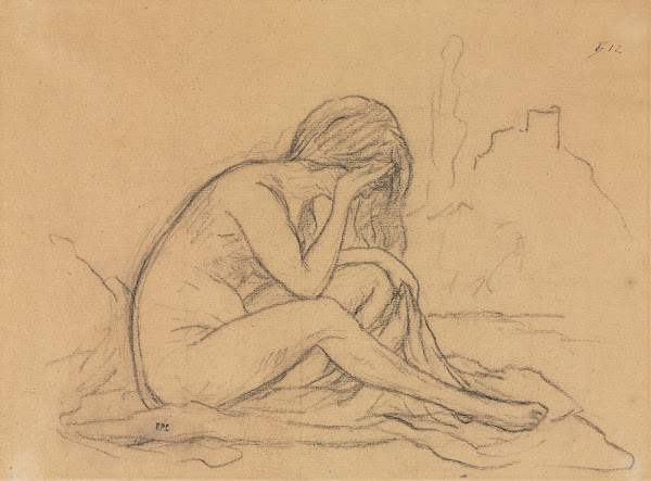 Study of a Female Nude possibly for an unrealized allegorical painting recto 180
