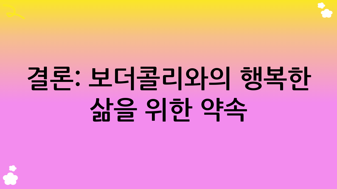 결론: 보더콜리와의 행복한 삶을 위한 약속