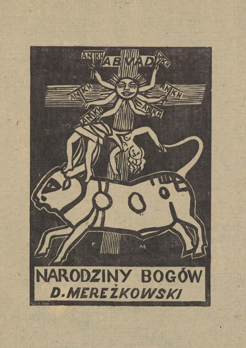 Karta tytułowa do utworu DMereżkowskiego Narodziny Bogów 1925