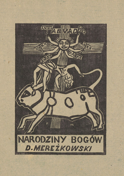 Karta tytułowa do utworu DMereżkowskiego Narodziny Bogów 1925