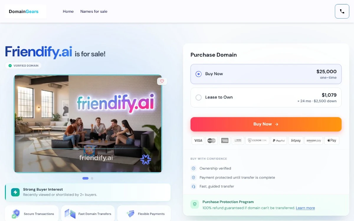Captura de Friendify AI