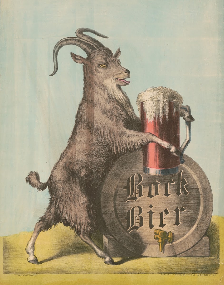 Bock Bier legend in stone appears on barrel head 1880