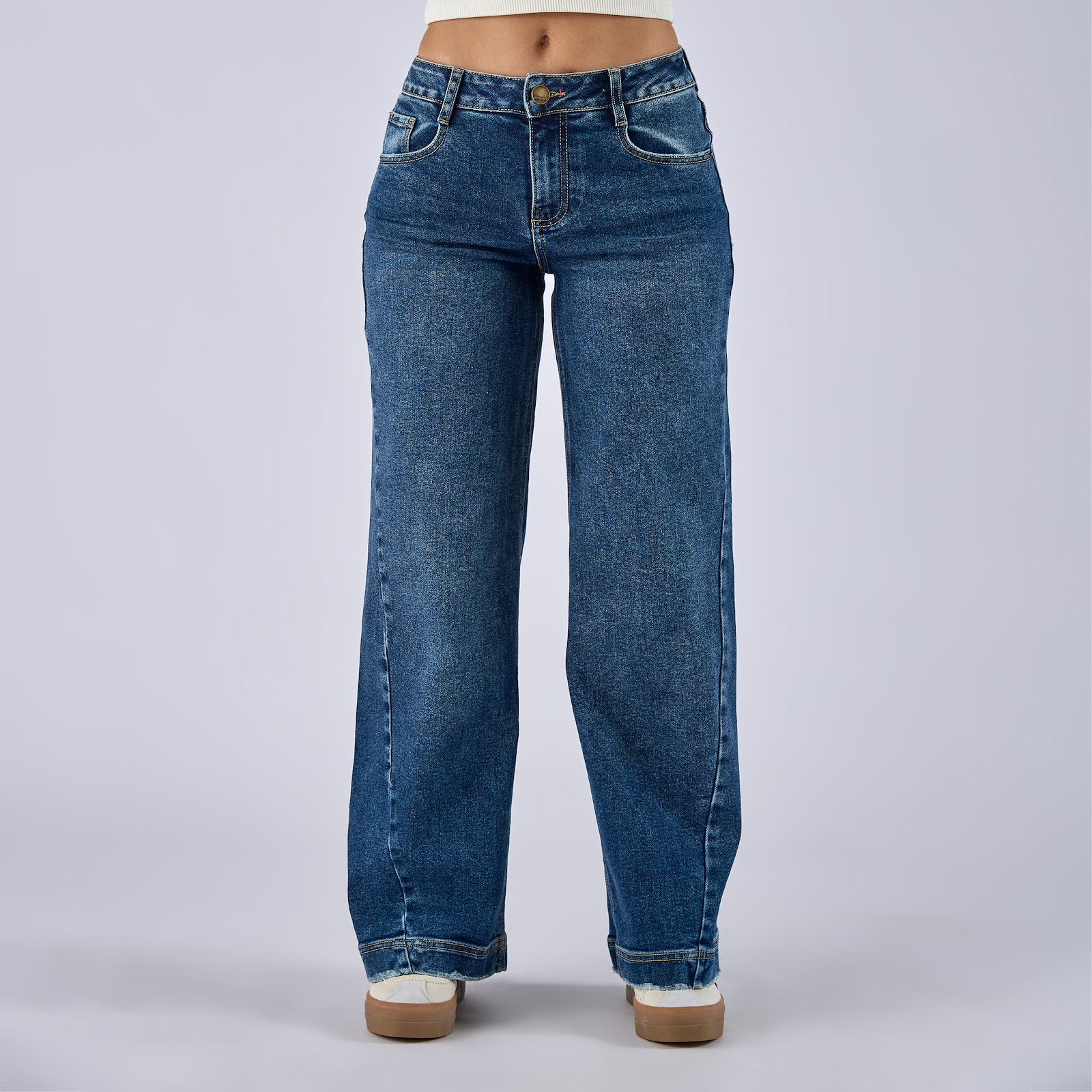 Jean wide leg tiro medio - Vista 6