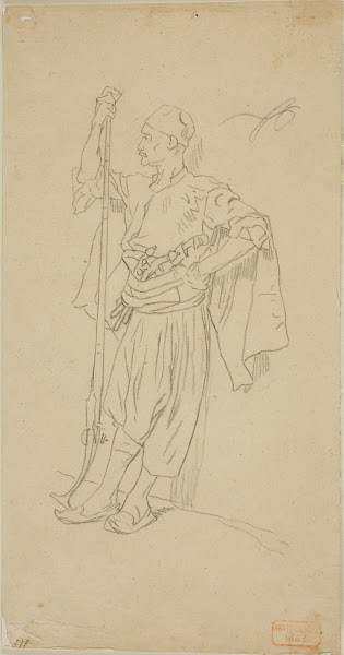 Armed Arab Leaning Against a Wall
